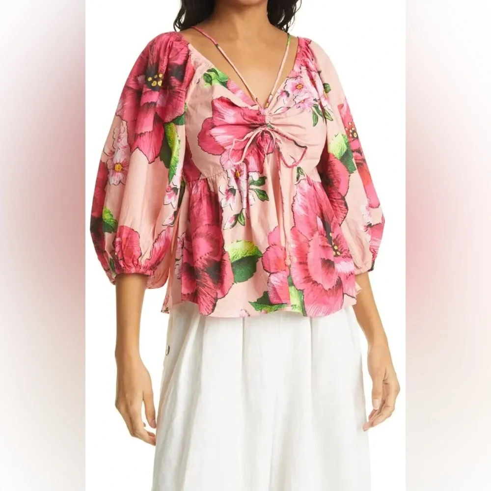 NWOT Farm Rio Embroidered Chita Blouse S - Picture 3 of 16